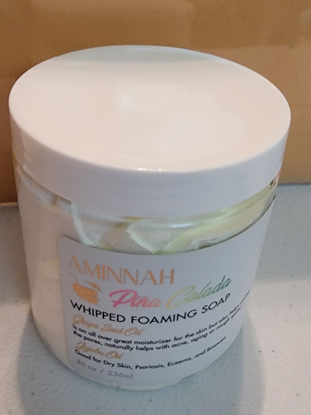 Aminnah Piña Colada Whipped Foaming Soap - White
